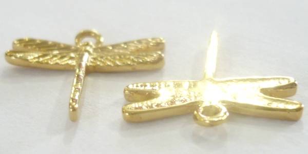 GFD-55001C_1 Goldfilled Oro Laminado 14k Dije Libelula Rayada, 15mm, 1 Pza.
