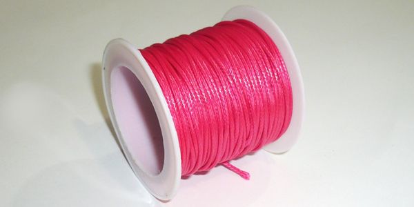 HPE1R Cordón de Poliester Encerado, 1mm. 10metros.  Rosa