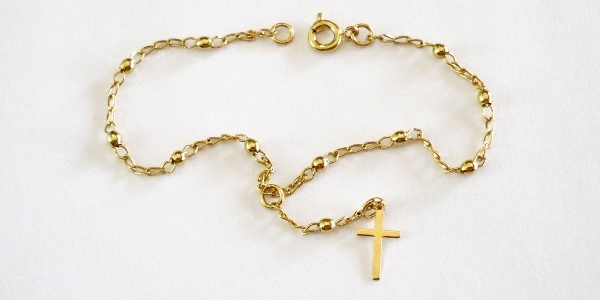 12GFR36201C Oro Laminado 14k Rosario Pulsera