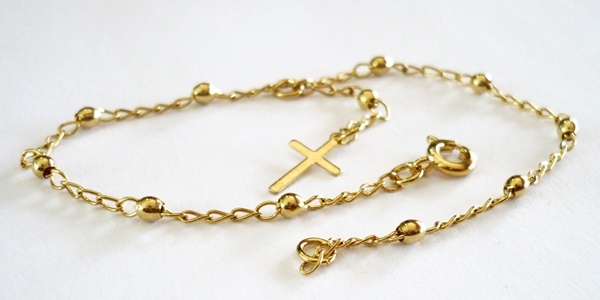 12GFR36201C Oro Laminado 14k Rosario Pulsera