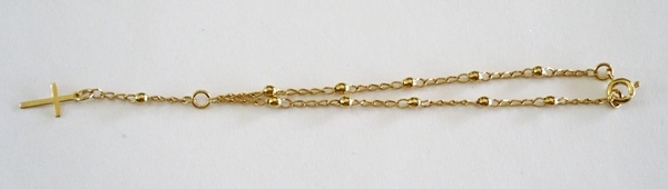 12GFR36201C Oro Laminado 14k Rosario Pulsera