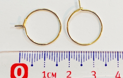 STAGD26 Acero Inoxidable Dorado, Aro para Arete 15mm, 1 Par.