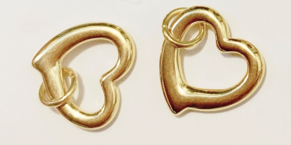 STEDDC14 Acero Dorado Corazon 14x14x2mm,  Pieza