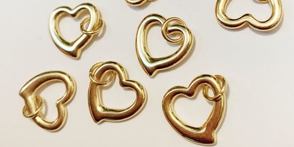 STEDDC14 Acero Dorado Corazon 14x14x2mm,  Pieza