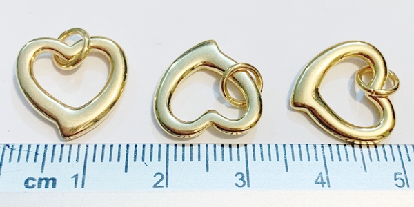 STEDDC14 Acero Dorado Corazon 14x14x2mm,  Pieza