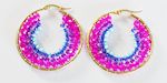 ATACC4 Acero Inoxidable Dorado con Cristal Arete Aro 40x2mm. Par ATACC4 Acero Inoxidable Dorado con Cristal Arete Aro 40x2mm. Par