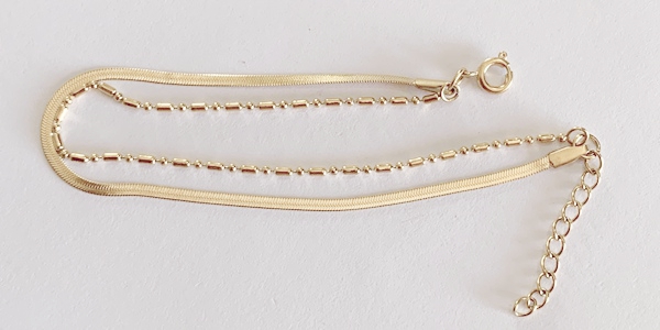 DCP001 Pulsera doble de Acero Dorado 1 pieza
