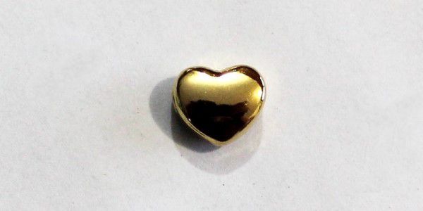 STEDDC5.5 Acero Dorado Corazon 5.5x6.5x4mm,  Pieza