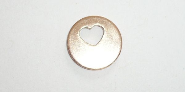 ADD14-1 Acero Oro Rosa  Corazón 12.5x1mm.  1 pieza