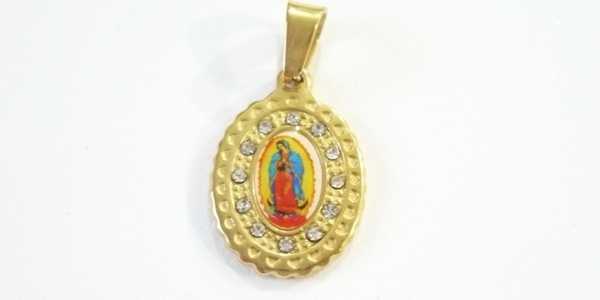 ADVG2-5 Acero Dije. Virgen de Guadalupe 21x12x2mm Pieza