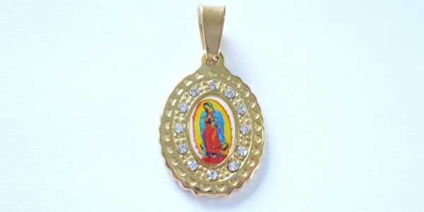 ADVG2-5 Acero Dije. Virgen de Guadalupe 21x12x2mm Pieza