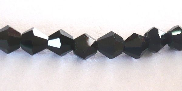 CB004N Cristal Cortado    4mm Bicono Negro