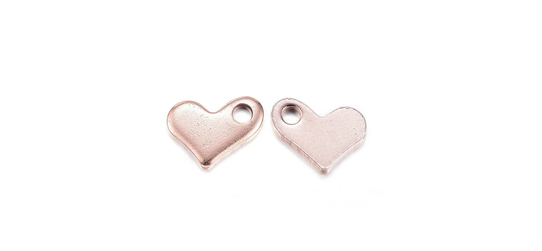 ADD15-1 Acero Oro Rosa Mini Corazón 6.5x9x1mm.  1 pieza