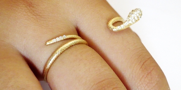 001GF40H174 Goldfilled Oro Laminado 14k Anillo doble con Zirconias