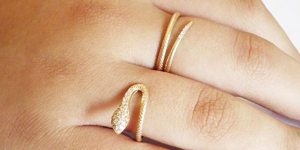 001GF40H174 Goldfilled Oro Laminado 14k Anillo doble con Zirconias