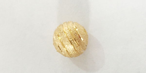 XGFDC10RL2 Goldfilled Oro Laminado 18K Esfera de 10mm con azucarada con Círculos.  1 pieza