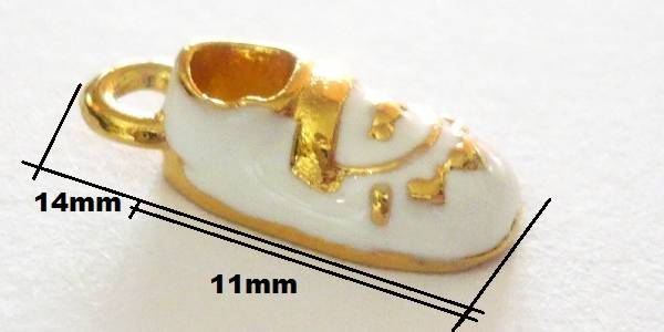 GFD-58068C_1 Goldfilled Oro Laminado 14k Dije Zapatito 11mm, BLANCO.  Pza.