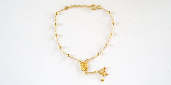 12GFR36201C Oro Laminado 14k Rosario Pulsera