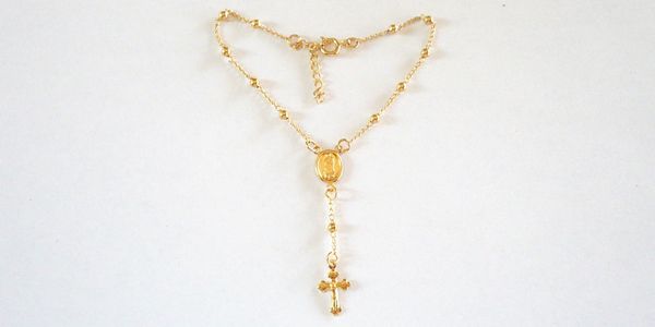 12GFR36201C Oro Laminado 14k Rosario Pulsera