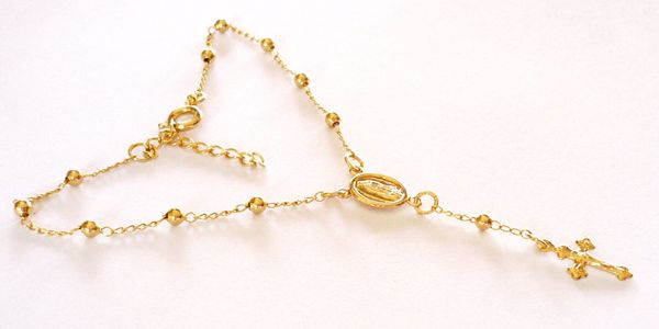 12GFR36201C Oro Laminado 14k Rosario Pulsera