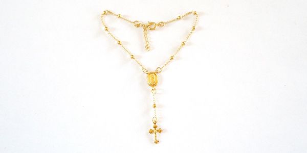 12GFR36201C Oro Laminado 14k Rosario Pulsera