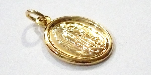 GFD-13223C_1 Goldfilled Oro Laminado 14k Dije Medalla Virgen Guadalupe, 16x10mm, 1 Pza.