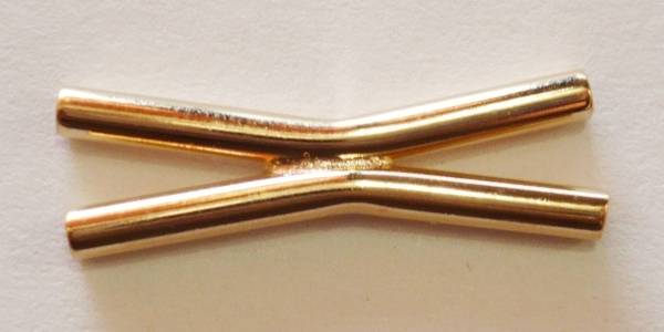 GFT-04216C_50 Goldfilled Oro Laminado 14k      Tubo en "X" 20mm 50 Piezas