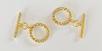 DBT18-2 Dorado broche T Chapa 18K 18x14.5x4 mm 1 set