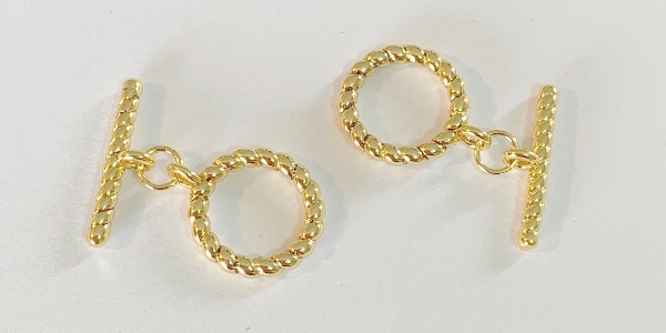 DBT18-2 Dorado broche T Chapa 18K 18x14.5x4 mm 1 set