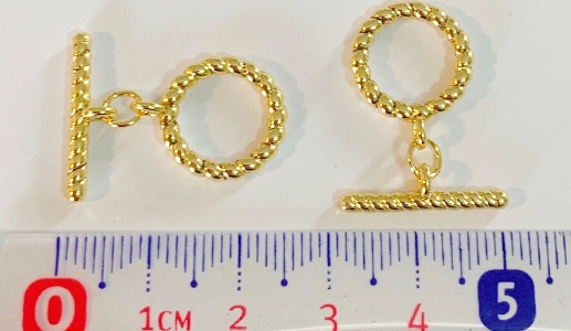 DBT18-2 Dorado broche T Chapa 18K 18x14.5x4 mm 1 set