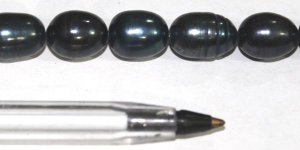 PCA8A10N Perla Cultivada, 8 a 11mm. Azul Prusia/negro