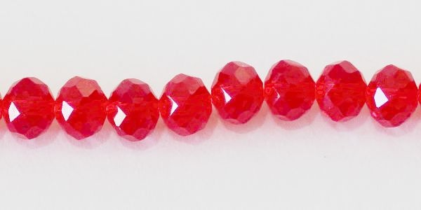 CR0831 Cristal Rondel 8x6mm Rojo, 70 pzas